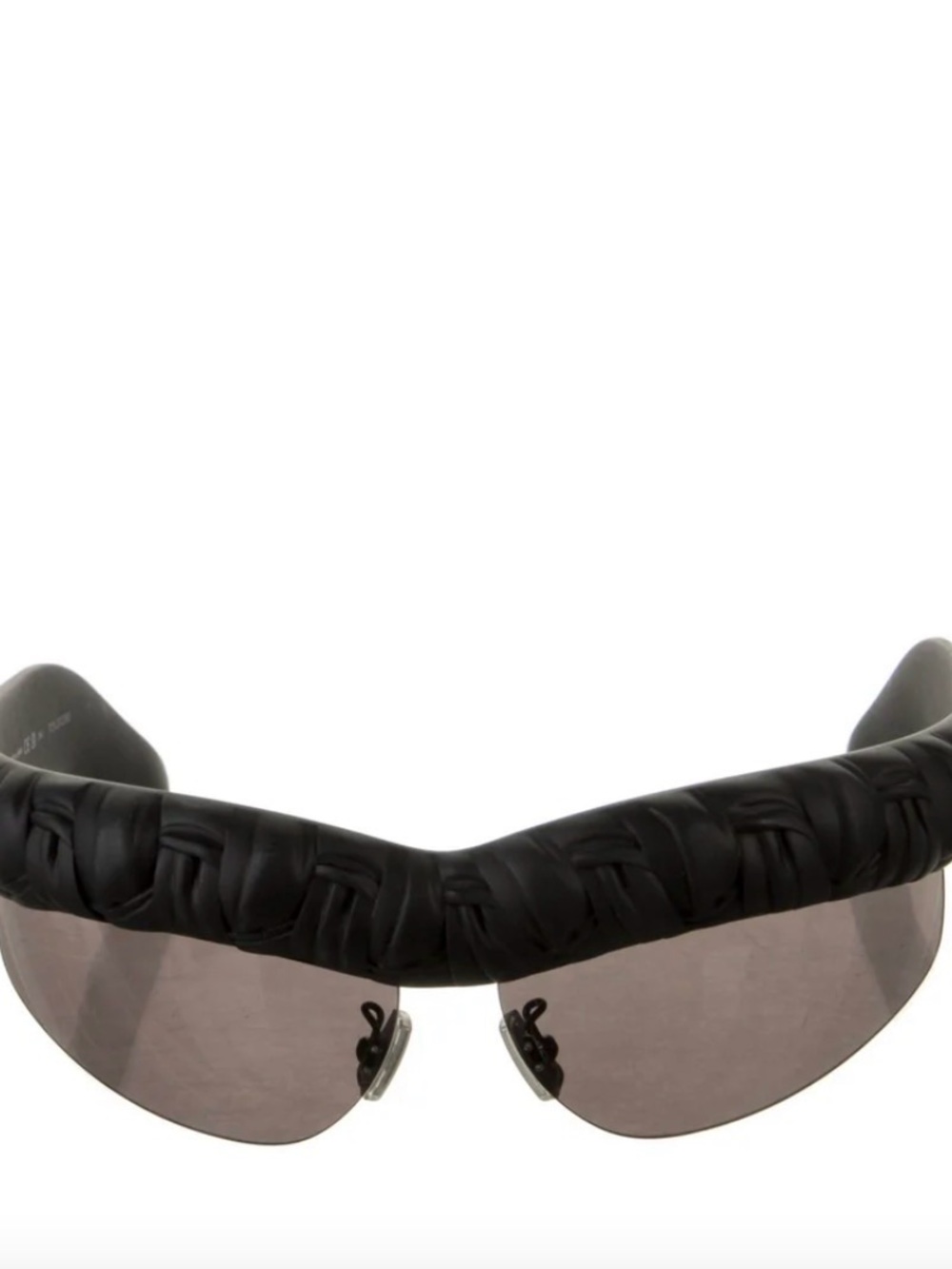 Bottega Veneta Woven Leather Visor Sunglasses - Black